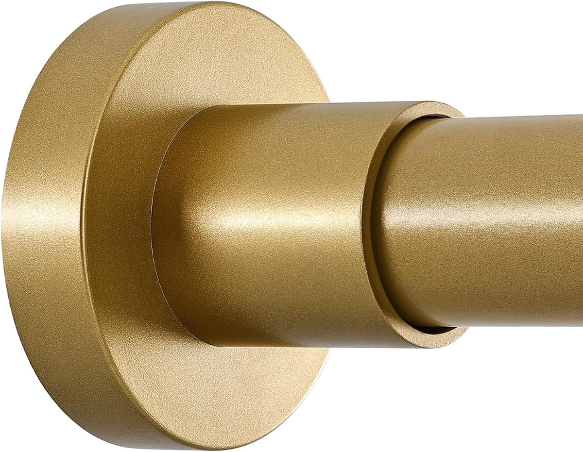 BRIOFOX Shower Curtain Rod Adjustable 18-64 Inch, Stainless Steel Spring Tension Shower Rod No Drilling Non Slip, Sunset Gold