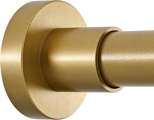 BRIOFOX Shower Curtain Rod Adjustable 18-64 Inch, Stainless Steel Spring Tension Shower Rod No Drilling Non Slip, Sunset Gold