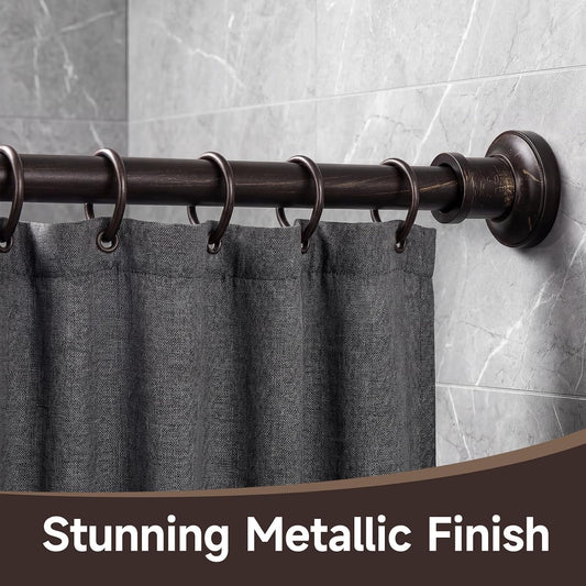 BRIOFOX Bronze Tension Curtain Rod 24 to 78 Inch(2-6.5ft) - Spring Tension Shower Curtain Rod, No Drilling Oil Rubbed Bronze Tension Rod for Curtains Windows