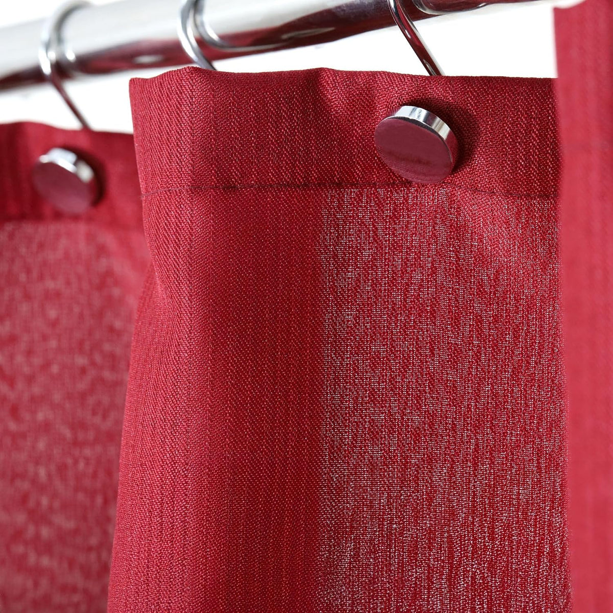 Silver Chrome Shower Curtain Hooks: Rust Proof Metal Curtain Rings, 12Pcs